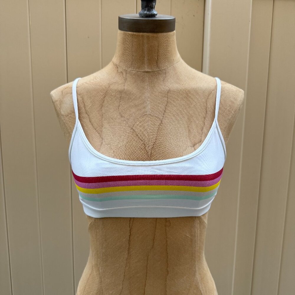 Spiritual Gangster Striped Sports Bra